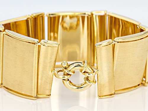 Moda Al Massimo® 18k Yellow Gold Over Bronze Satin Square 7 1/2 Inch Bracelet - Size 8.5
