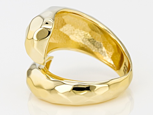 Moda Al Massimo® 18k Yellow Gold Over Bronze Hammered Polished Bypass Ring - Size 7