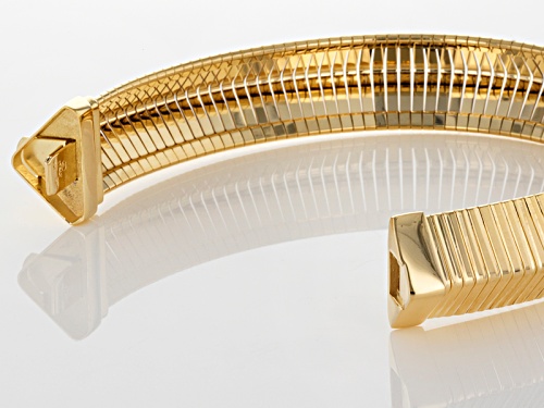 Moda Al Massimo® 18k Yellow Gold Over Bronze Omega 7 1/2 Inch Bracelet - Size 7.5