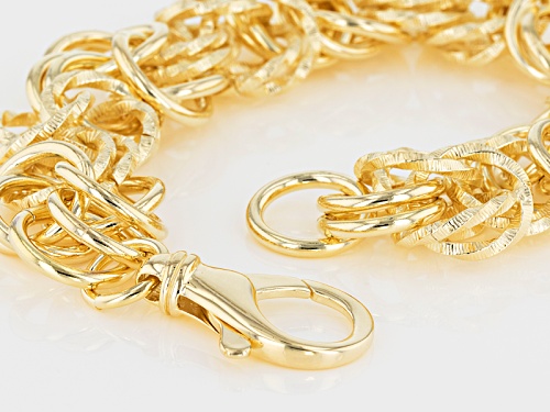 Moda Al Massimo® 18k Yellow Gold Over Bronze Designer Byzantine 8 1/2 Inch Bracelet - Size 8.5
