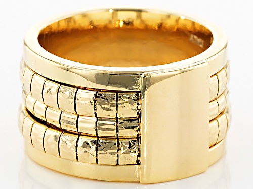 Moda Al Massimo® 18k Yellow Gold Over Bronze Diamond Cut Cubetto Band Ring - Size 7
