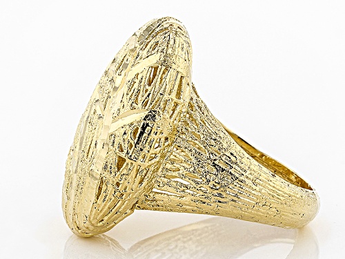 Moda Al Massimo® 18k Yellow Gold Over Bronze Lattice Oval Ring - Size 11