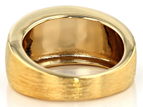 Moda Al Massimo® 18k Yellow Gold Over Bronze Satin Cigar Band Ring - Size 5