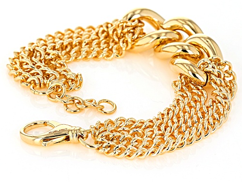Moda Al Massimo® 18k Yellow Gold Over Bronze Grande Curb 9 Inch Bracelet - Size 9
