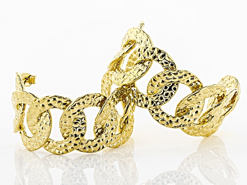 Moda Al Massimo® 18k Yellow Gold Over Bronze Curb Hoop Earrings