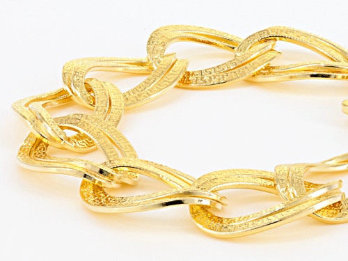 Moda Al Massimo® 18k Yellow Gold Over Bronze Reversible Polished And Greek Key Bracelet - Size 8