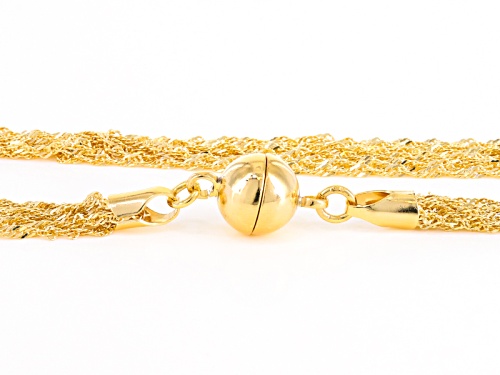 Moda Al Massimo® 18k Yellow Gold Over Bronze Multi-Row Singapore 24 Inch Chain Necklace - Size 24