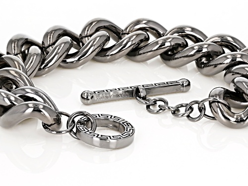 Moda Al Massimo® Gunmetal Rhodium Over Bronze Grande Curb 9.25 Inch Bracelet - Size 9.25