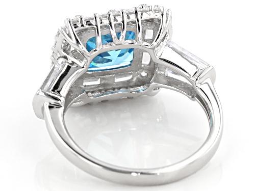 Bella Luce ® 8.38CTW Esotica ™ Neon Apatite And White Diamond Simulants Rhodium Over Silver Ring - Size 6