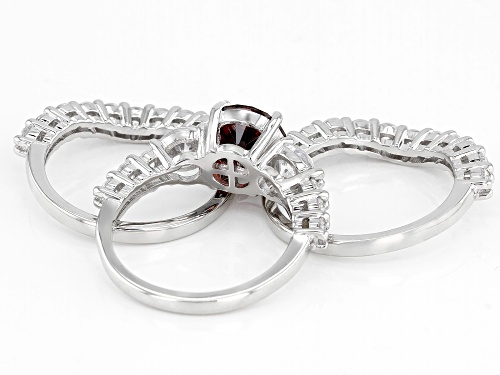 Bella Luce ® 8.41CTW Esotica ™ Blush Zircon And White Diamond Simulants Rhodium Ring With Bands - Size 8
