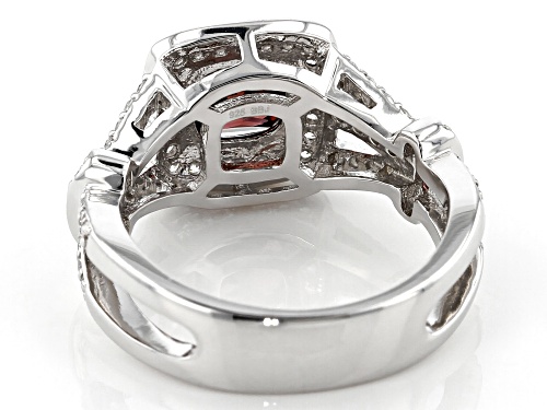 Bella Luce ® 3.65ctw Esotica ™ Blush Zircon and White Diamond Simulants Rhodium Over Sterling Ring - Size 6