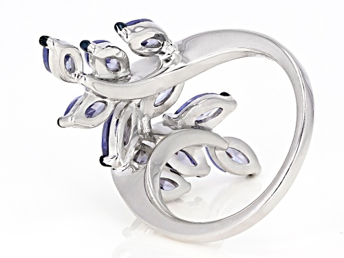 Bella Luce ® Esotica ™ 3.60ctw Blue Tanzanite Simulant Rhodium Over Sterling Silver Ring - Size 7