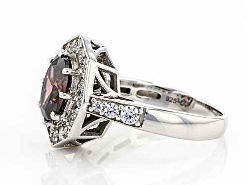 Bella Luce ® 4.45ctw Esotica ™ Blush Zircon and White Diamond Simulants Rhodium Over Sterling Ring - Size 8