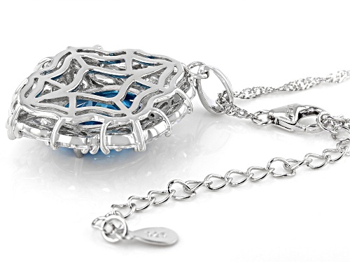 Bella Luce®Esotica™Neon Apatite and White Diamond Simulants Rhodium Over Silver Pendant With Chain