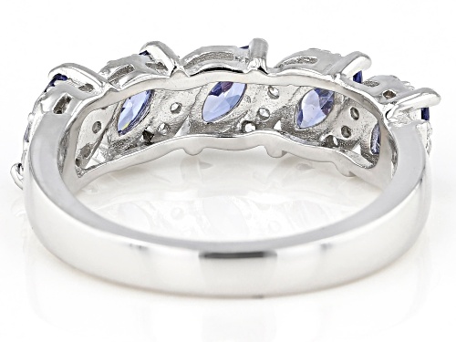 Bella Luce® Esotica™  2.56ctw Tanzanite and White Diamond Simulants Rhodium Over Silver Ring - Size 8