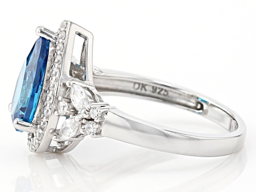 Bella Luce ® Esotica™ 4.72ctw Neon Apatite and White Diamond Simulants Rhodium Over Silver Ring - Size 7