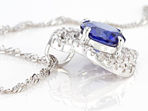 Bella Luce® Esotica™ 3.96ctw Tanzanite & Diamond Simulants Rhodium Over Silver Pendant/Chain