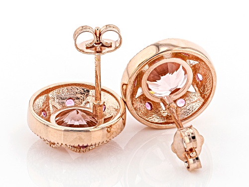 Bella Luce ® Esotica™ 3.90ctw Morganite And Pink Diamond Simulants Eterno™ Rose Earrings