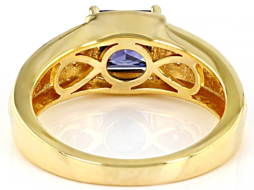 Bella Luce ® Esotica™ 2.80ctw Tanzanite And White Diamond Simulants Eterno™ Yellow Men's Ring - Size 11