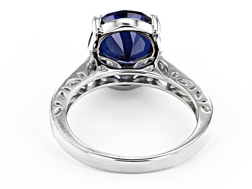 Bella Luce ® Esotica™ 8.66ctw Tanzanite And White Diamond Simulants Rhodium Over Silver Ring - Size 8