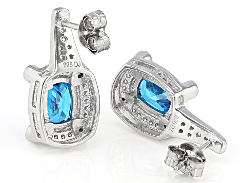 Bella Luce ® Esotica™ 5.26ctw Neon Apatite And White Diamond Simulants Rhodium Over Silver Earrings