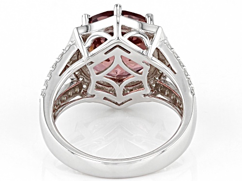 Bella Luce ® Esotica™ 7.46ctw Blush Zircon And White Diamond Simulants Rhodium Over Silver Ring - Size 7