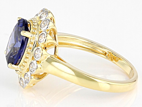 Bella Luce ® Esotica™ 5.34ctw Tanzanite And White Diamond Simulants Eterno™ Yellow Ring - Size 7