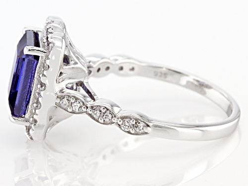 Bella Luce ® 5.31ctw Esotica™ Tanzanite And White Diamond Simulants Platinum Over Silver Ring - Size 7