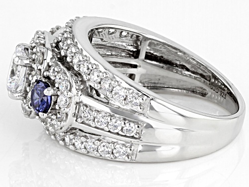 Bella Luce® Esotica™ 3.80ctw White Diamond And Tanzanite Simulants Rhodium Over Sterling Silver Ring - Size 7