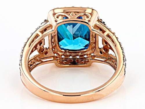 Bella Luce® 5.61ctw Neon Apatite, Champagne, And White Diamond Simulants Eterno™ Rose Ring - Size 7