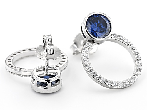 Bella Luce® Esotica™ 5.77ctw Tanzanite And White Diamond Simulants Platinum Over Silver Earrings