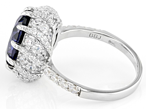 Bella Luce® Esotica™ 9.72ctw Tanzanite And White Diamond Simulants Platinum Over Silver Ring - Size 11