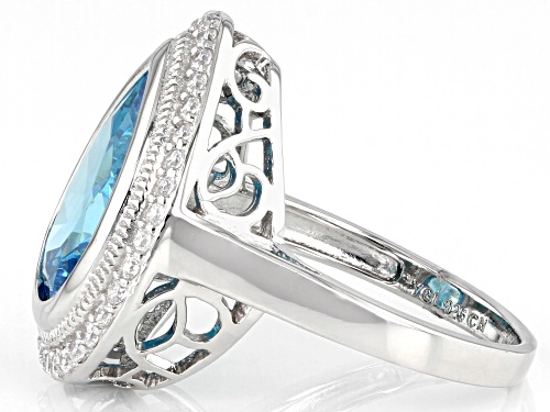 Bella Luce® Esotica™ 10.10ctw Neon Apatite And White Diamond Simulants Rhodium Over Silver Ring - Size 6