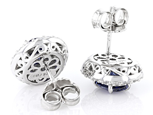 Bella Luce® Esotica™ 6.06ctw Tanzanite And White Diamond Simulants Rhodium Over Silver Earrings