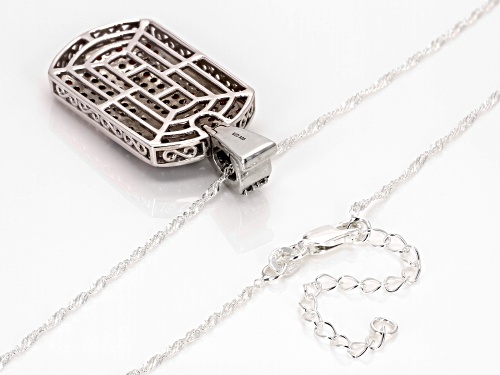 Bella Luce® Esotica™ Tanzanite, Garnet, And Diamond Simulants Rhodium Over Silver Flag Enhancer