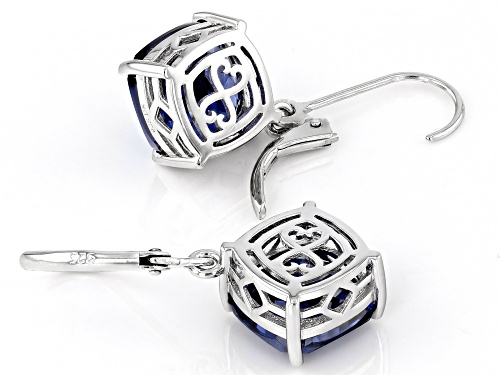 Bella Luce® Esotica™ 14.65ctw Tanzanite Simulant Rhodium Over Sterling Silver Earrings