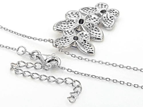 Bella Luce® Esotica™ 2.17ctw Tanzanite And White Diamond Simulants Rhodium Over Silver Necklace - Size 16