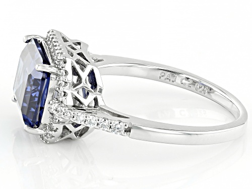Bella Luce® Esotica™ 6.04ctw Tanzanite And White Diamond Simulants Rhodium Over Sterling Silver Ring - Size 9