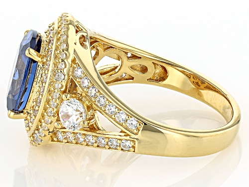 Bella Luce® Esotica™ 7.36ctw Tanzanite And White Diamond Simulants Eterno™ Yellow Ring - Size 7