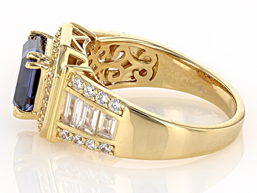 Bella Luce® Esotica™ 6.35ctw Tanzanite And White Diamond Simulants Eterno™ Yellow Asscher Cut Ring - Size 8