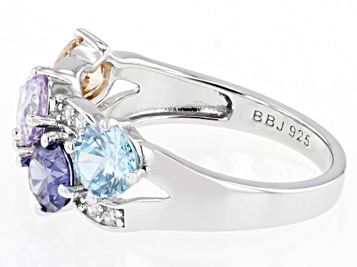 Bella Luce® Esotica™ 4.44ctw Multi-Gem Simulants Rhodium Over Sterling Silver Ring - Size 8