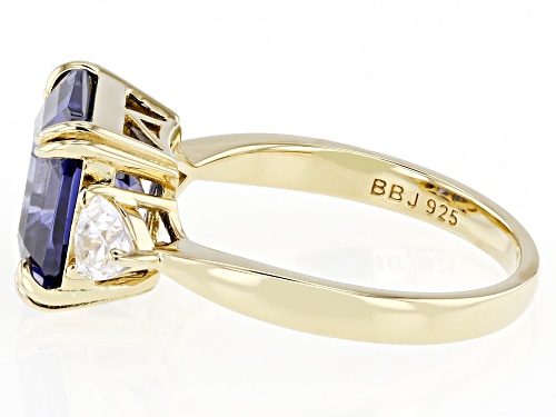 Bella Luce® Esotica™ 9.70ctw Tanzanite And White Diamond Simulants Eterno™ Yellow Asscher Cut Ring - Size 8