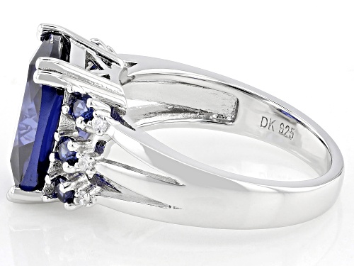 Bella Luce® Esotica™ 10.04ctw Tanzanite And White Diamond Simulants Rhodium Over Silver Ring - Size 11