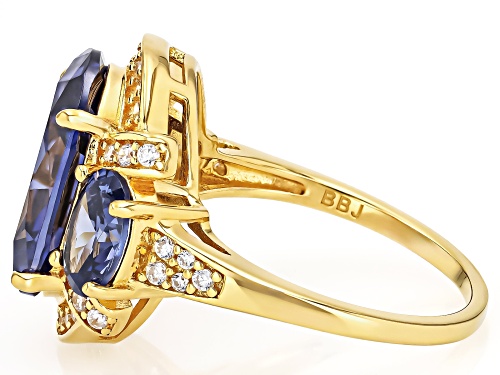 Bella Luce® Esotica™ 14.28ctw Tanzanite And White Diamond Simulants Eterno™ Yellow Ring - Size 7