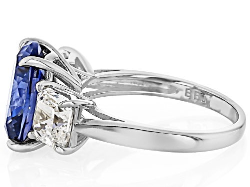 Bella Luce® Esotica™ 13.58ctw Tanzanite And White Diamond Simulants Platinum Over Silver Ring - Size 7