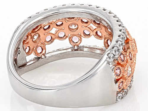 Bella Luce® Esotica™ 1.88ctw Morganite And White Diamond Simulants Rhodium Over Sterling Silver Ring - Size 7