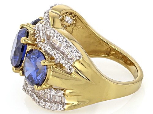 Bella Luce® Esotica™ 7.35ctw Tanzanite And White Diamond Simulants Eterno™ Yellow Ring - Size 6