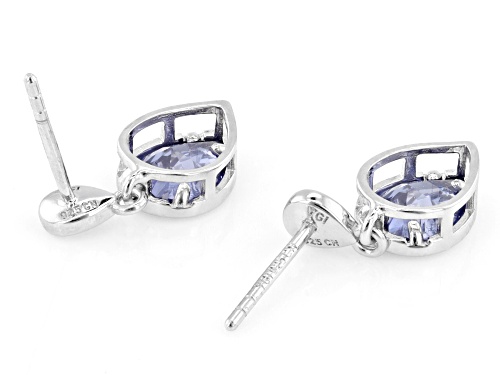Bella Luce® Esotica™ 3.50ctw Tanzanite Simulant Rhodium Over Sterling Silver Teardrop Earrings