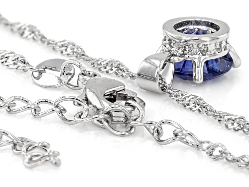 Bella Luce® Esotica™ 12.29ctw Tanzanite And Diamond Simulants Rhodium Plated Ottone Set