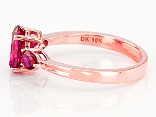 1.84ctw Oval and Pear Shape Peony™ Topaz 10k Rose Gold 3-Stone Ring - Size 8